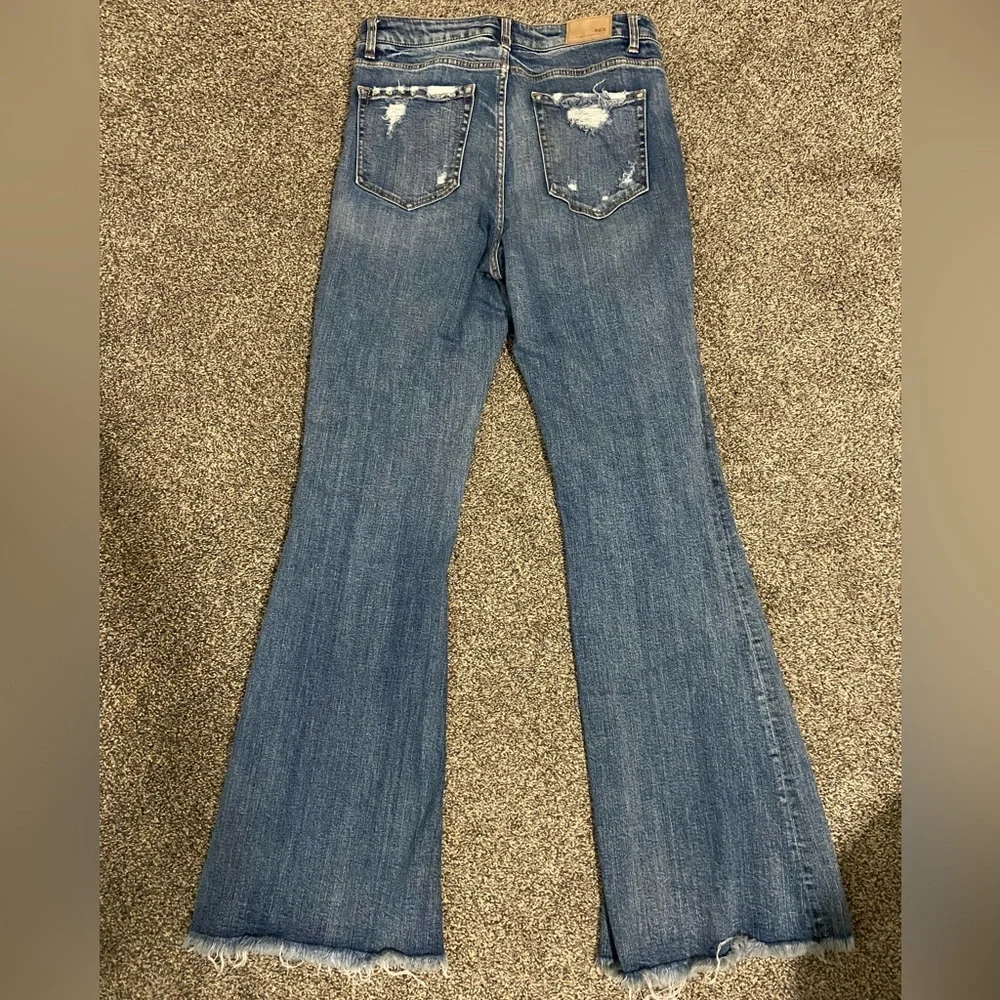 BKE Billie Women's Blue Flare Jeans - Picture 4 of 5